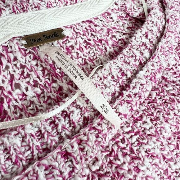 Free People Pullover Sweater Women's Medium Linen Blend Crew Neck Raglan Sleeve - Picture 3 of 10